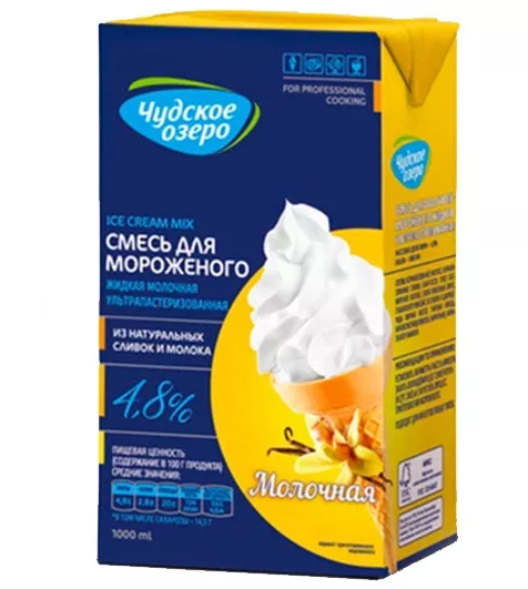 Смесь для мороженого жидкая "Чудское озеро" 4,8%, 1л