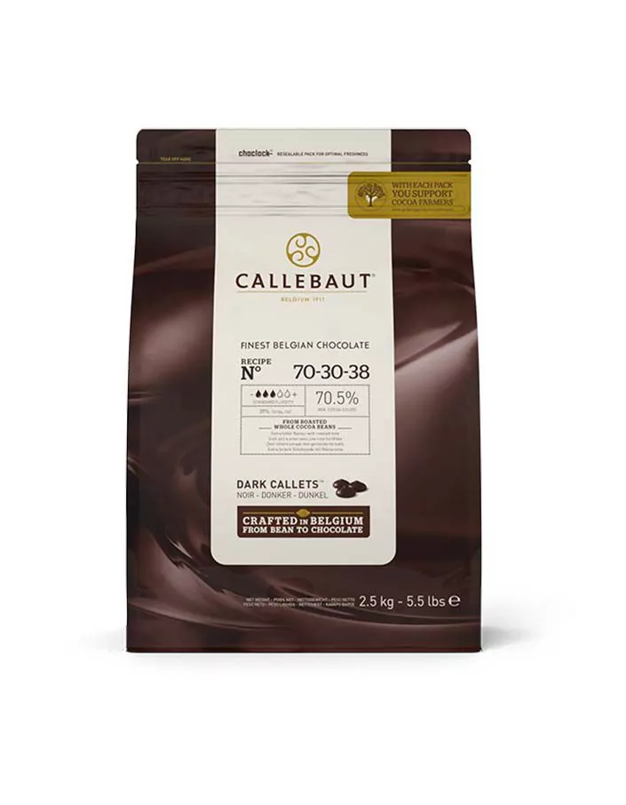 Горький шоколад Callebaut 70,5% каллеты 2,5кг/шт. 70-30-38RT-U7