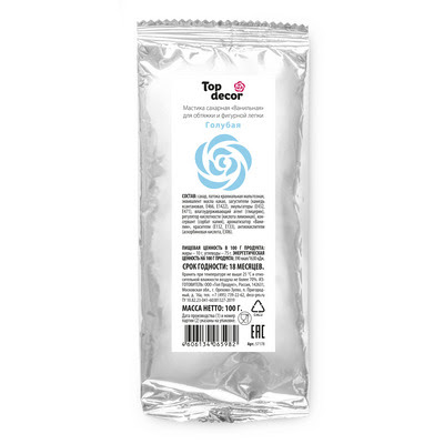 Мастика сахарная ванильная голубая (100г) tp65982 Мастика сахарная ванильная голубая (100г) tp65982