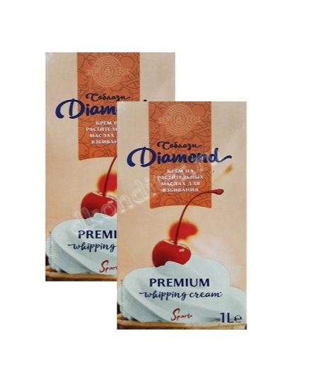 Крем растительно-жировой для взбивания "Соблазн Diamond"с м.д.ж. не менее 26%, 20кг