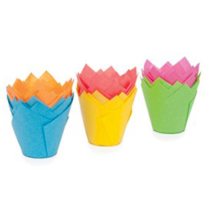 Форма бумаж.ТЮЛЬПАН 160/50 ассорти (короб 2400 шт.)  200шт/туба 60032