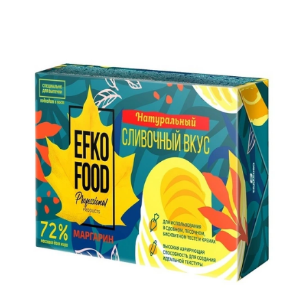 Маргарин EFKO FOOD Professional 72% 5 кг/кор (20шт*0,25кг)