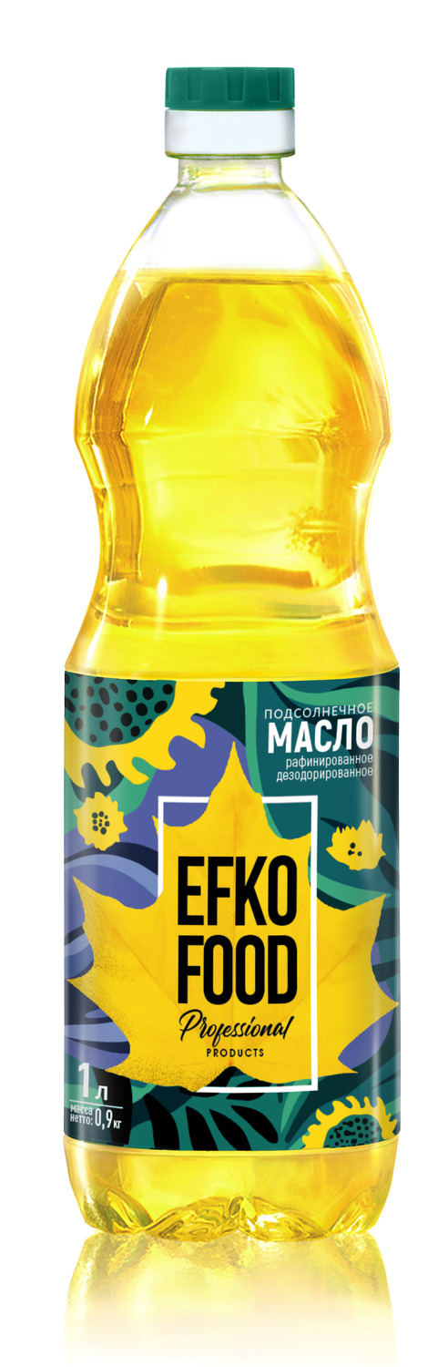 _Масло подсолнечное рафинированное дез.1л EFKO FOOD Professional В/С (15шт/уп)