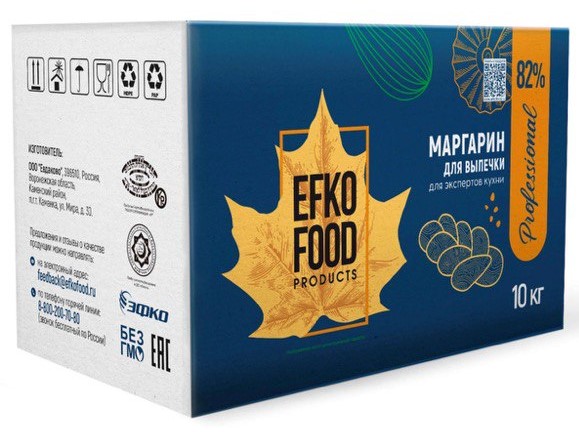 Маргарин для выпечки 82% EFKO FOOD Professional, 10кг