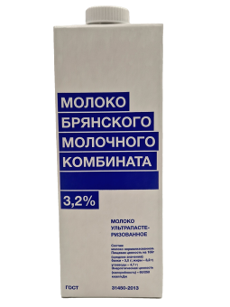 "БМК" молоко ультрапастеризованное 3,2%;1000 мл, TBA edge (гофра 12шт), 12мес.