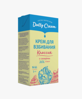 Крем на растительных маслах с ароматом ПЛОМБИРА ультрапастиризованный с м.д.ж. 26% ТЗ "DALLY" (1л.х12шт.)