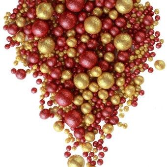 Драже зерновое в цветной кондитерской глазури "Блеск" (золото, красный) №709