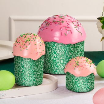 Форма бумажная ФЛОРА ЗЕЛЁНАЯ d124хh90мм (1200шт)  134шт/туба