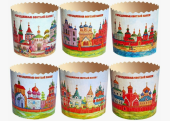 Форма бум.для кулича d70*h85ммКремли (2400шт) 120шт/туба