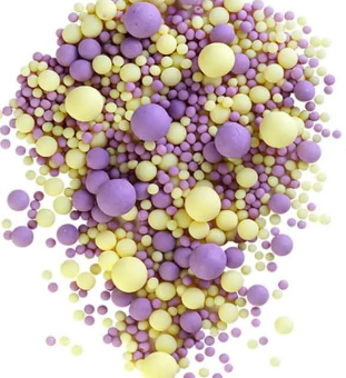 Драже зерновое взорванные зерна риса в цветной кондит.глаз. (желт, сирен) №095М