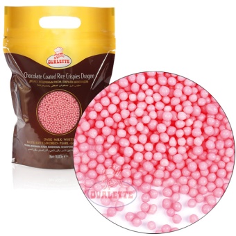 Украшение шоколадное ШАРИКИ КРИСПИ малина (пакет 1 кг.) K060104